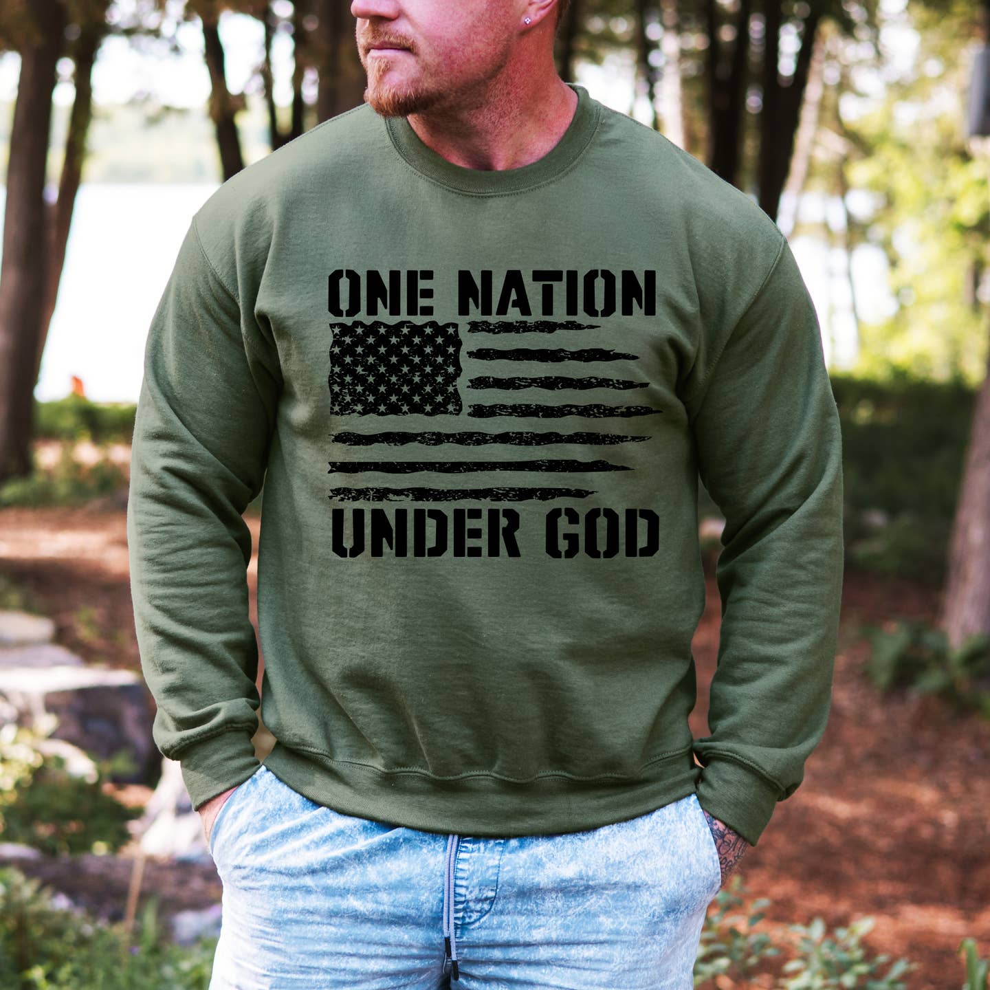 One Nation Under God American Flag Unisex Crewneck *Preorder*
