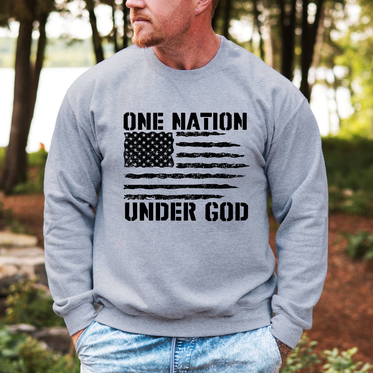One Nation Under God American Flag Unisex Crewneck *Preorder*